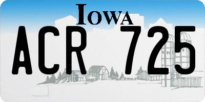 IA license plate ACR725