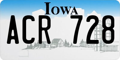 IA license plate ACR728