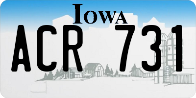 IA license plate ACR731