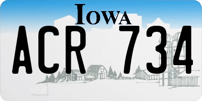 IA license plate ACR734