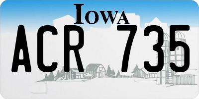 IA license plate ACR735