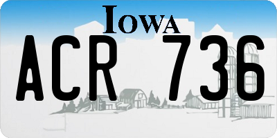 IA license plate ACR736