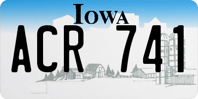 IA license plate ACR741