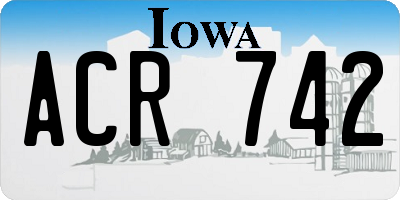 IA license plate ACR742