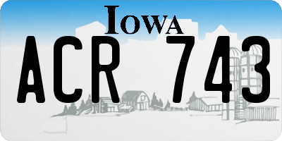 IA license plate ACR743