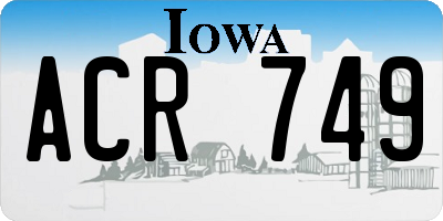 IA license plate ACR749