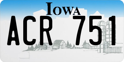 IA license plate ACR751
