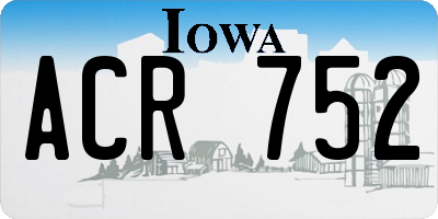 IA license plate ACR752