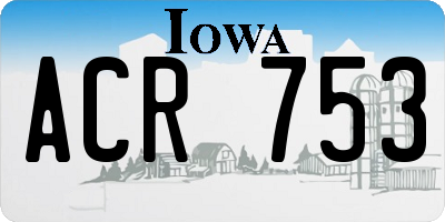IA license plate ACR753