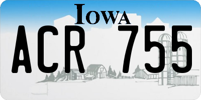 IA license plate ACR755