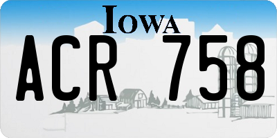 IA license plate ACR758