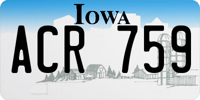 IA license plate ACR759