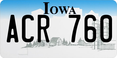 IA license plate ACR760