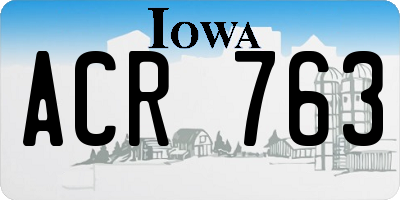 IA license plate ACR763