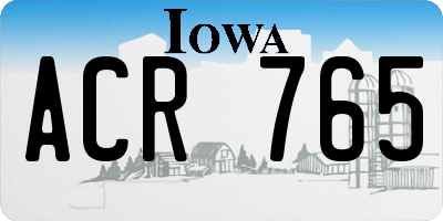 IA license plate ACR765