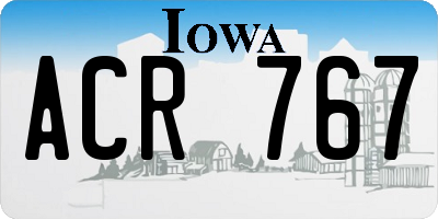 IA license plate ACR767