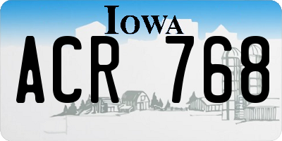 IA license plate ACR768