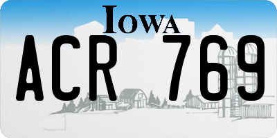 IA license plate ACR769
