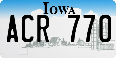 IA license plate ACR770