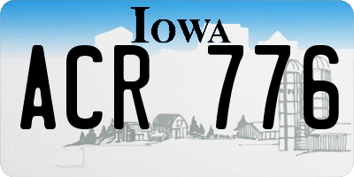 IA license plate ACR776