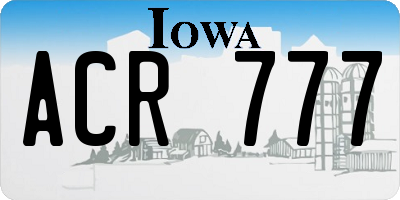 IA license plate ACR777
