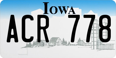 IA license plate ACR778