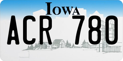 IA license plate ACR780