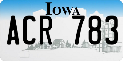IA license plate ACR783