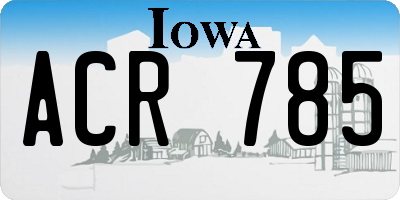 IA license plate ACR785