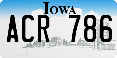 IA license plate ACR786
