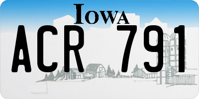 IA license plate ACR791