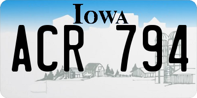 IA license plate ACR794