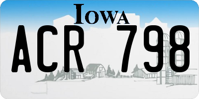 IA license plate ACR798
