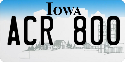 IA license plate ACR800