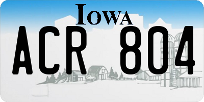 IA license plate ACR804