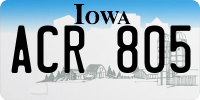 IA license plate ACR805