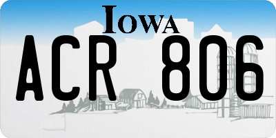 IA license plate ACR806