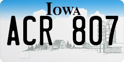 IA license plate ACR807