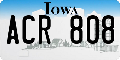 IA license plate ACR808