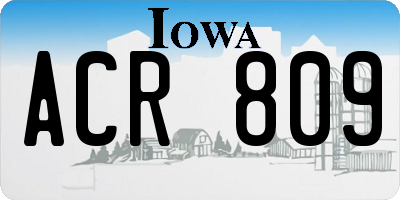 IA license plate ACR809