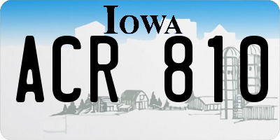 IA license plate ACR810