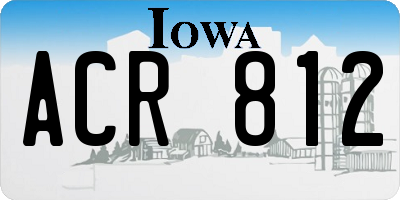 IA license plate ACR812