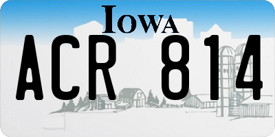 IA license plate ACR814