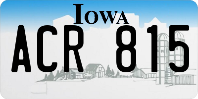 IA license plate ACR815