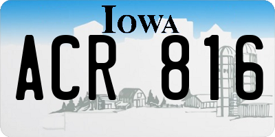 IA license plate ACR816