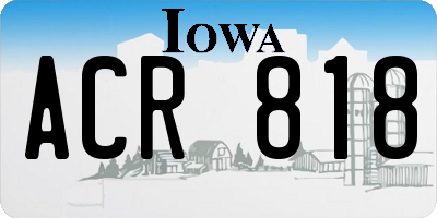 IA license plate ACR818