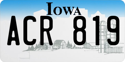 IA license plate ACR819
