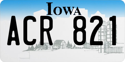 IA license plate ACR821