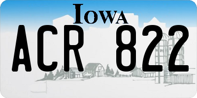 IA license plate ACR822