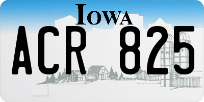 IA license plate ACR825